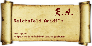 Reichsfeld Arián névjegykártya